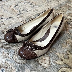 Arturo Chiang Brown and Cream Loafers